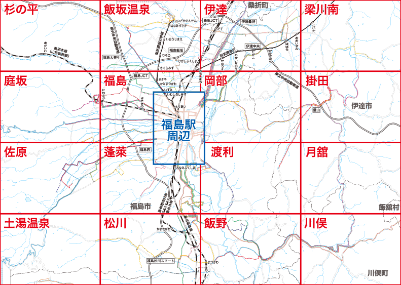 福島交通　路線図：福島地区