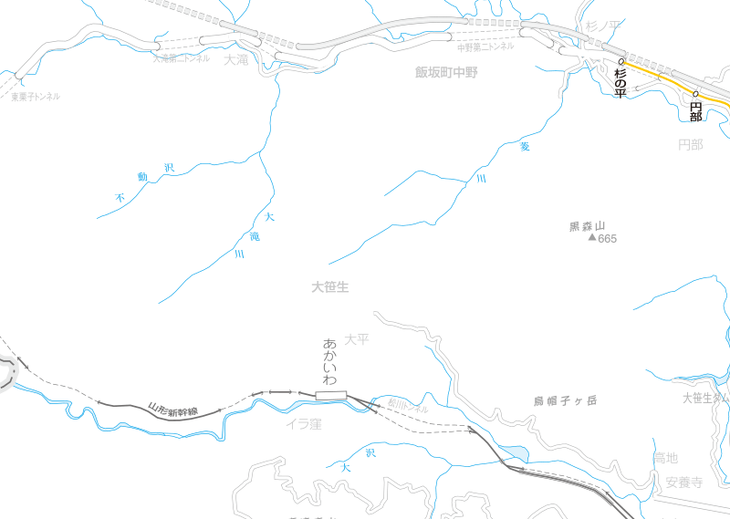 福島交通　路線図：杉の平