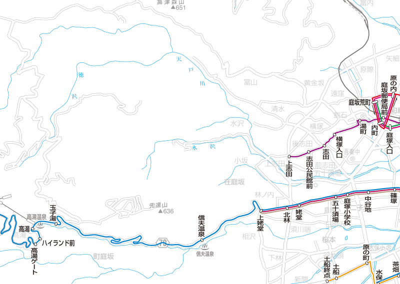 福島交通　路線図：庭坂