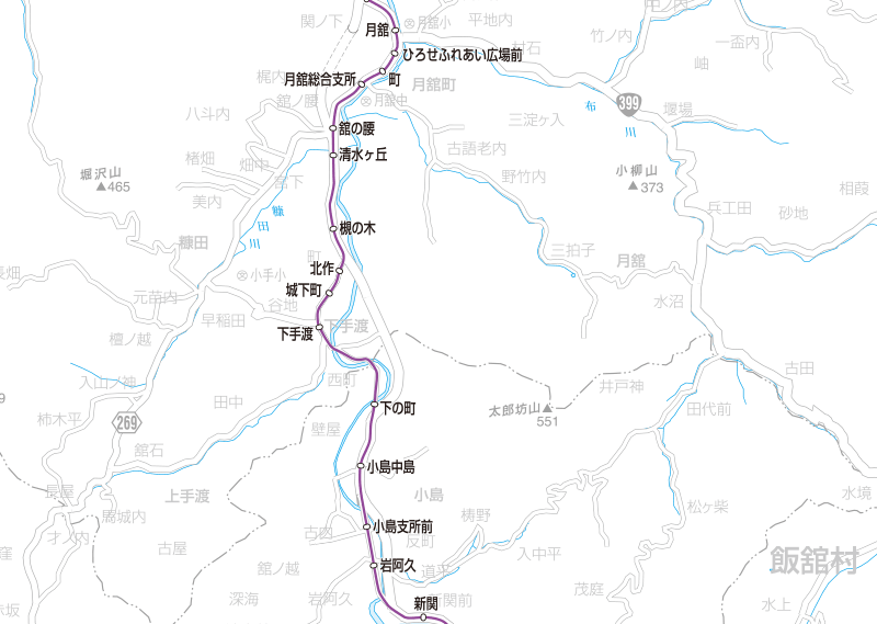 福島交通　路線図：月舘