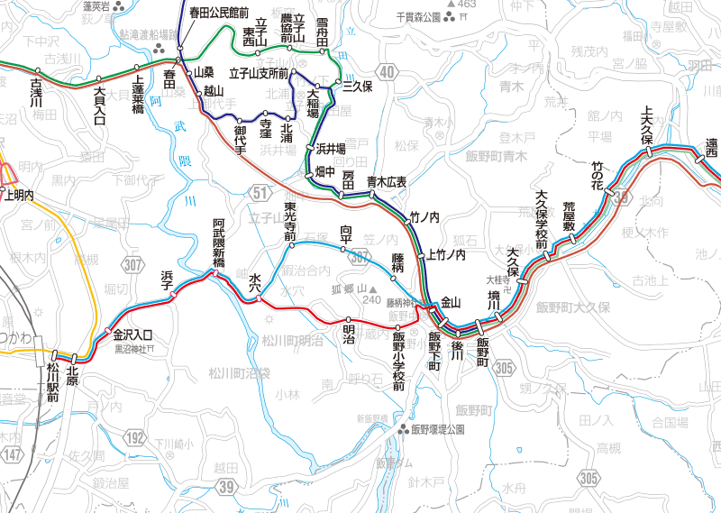 福島交通　路線図：飯野