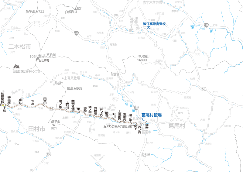 福島交通　路線図：葛尾