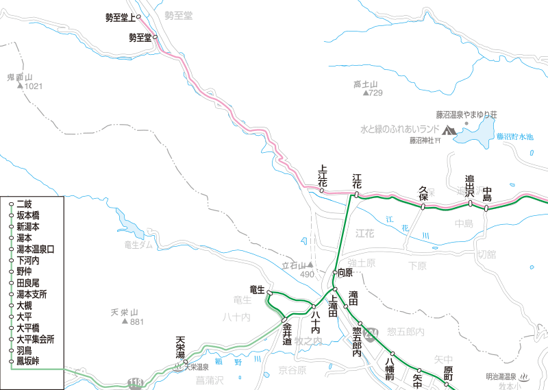 福島交通　路線図：勢至堂