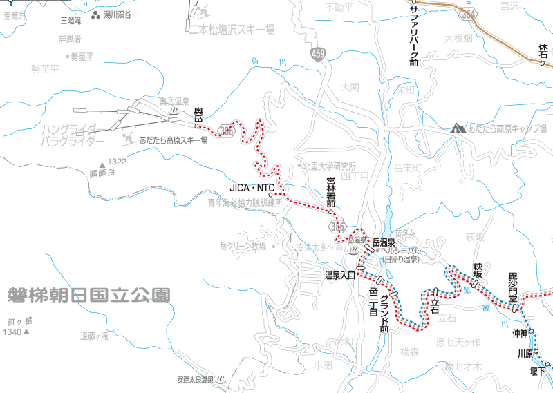福島交通　路線図：岳温泉