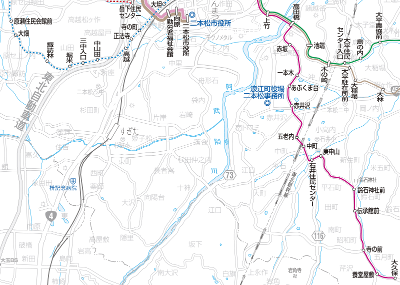福島交通　路線図：杉田