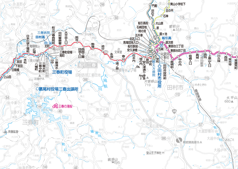 福島交通　路線図：船引(小野)