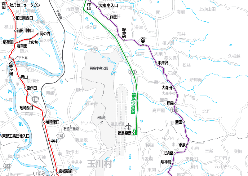 福島交通　路線図：玉川