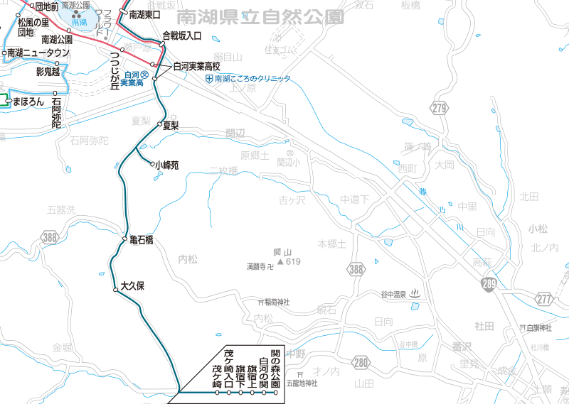 福島交通　路線図：南湖