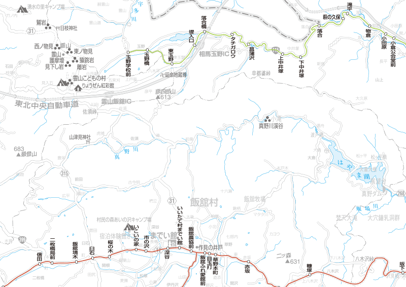 福島交通　路線図：飯舘