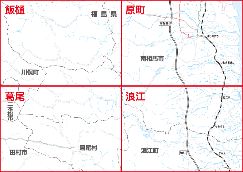 福島交通　路線図：原町地区