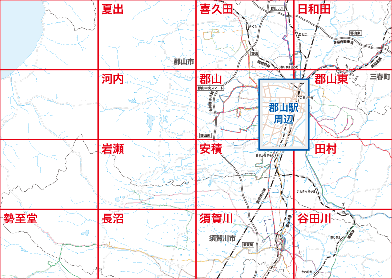 福島交通　路線図：郡山地区