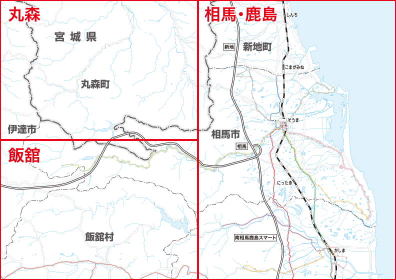福島交通　路線図：相馬地区