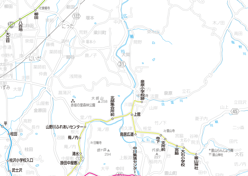 福島交通　路線図：梁川南