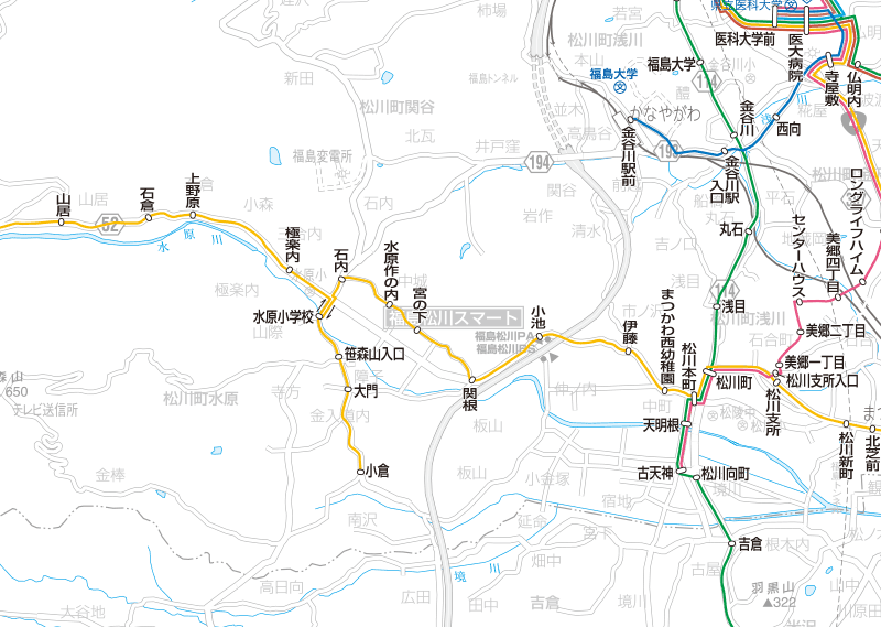 福島交通　路線図：松川