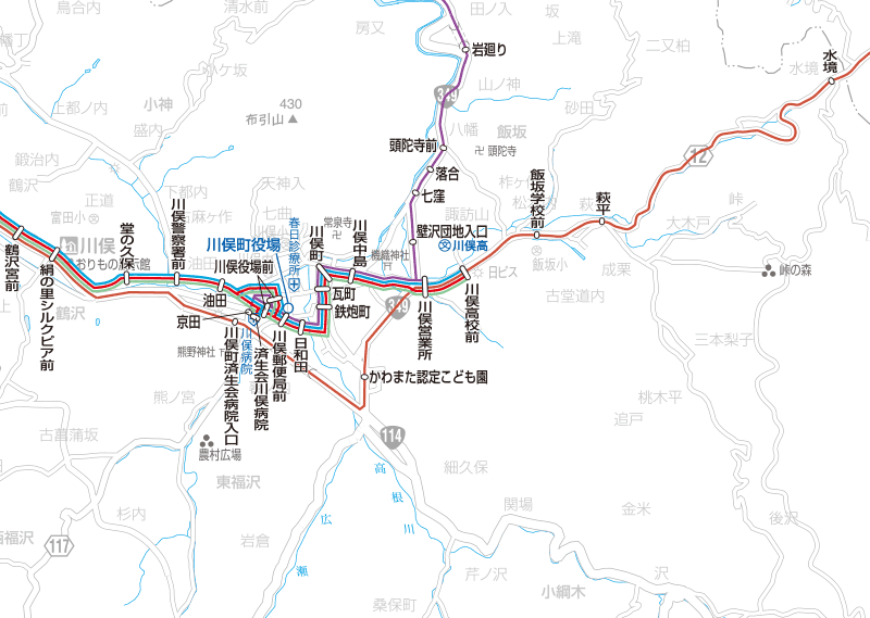 福島交通　路線図：川俣