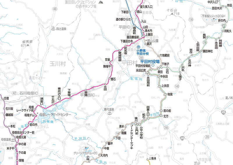 福島交通　路線図：平田