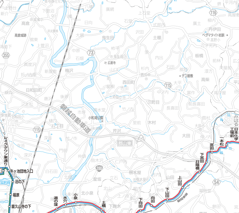 福島交通　路線図：日和田