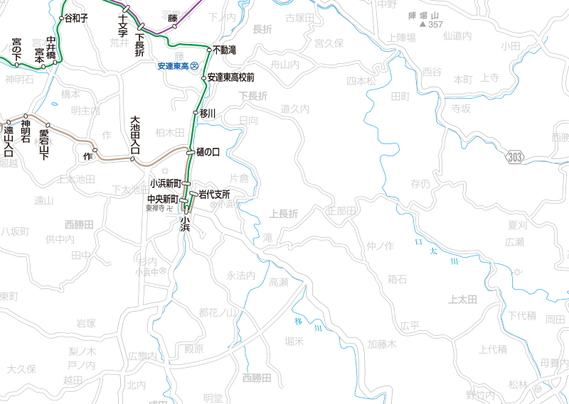 福島交通　路線図：岩代