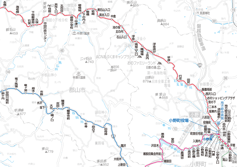 福島交通　路線図：小野