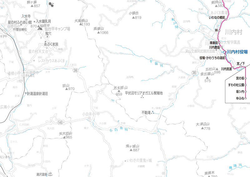 福島交通　路線図：滝根