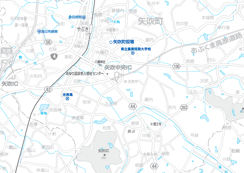 福島交通　路線図：矢吹